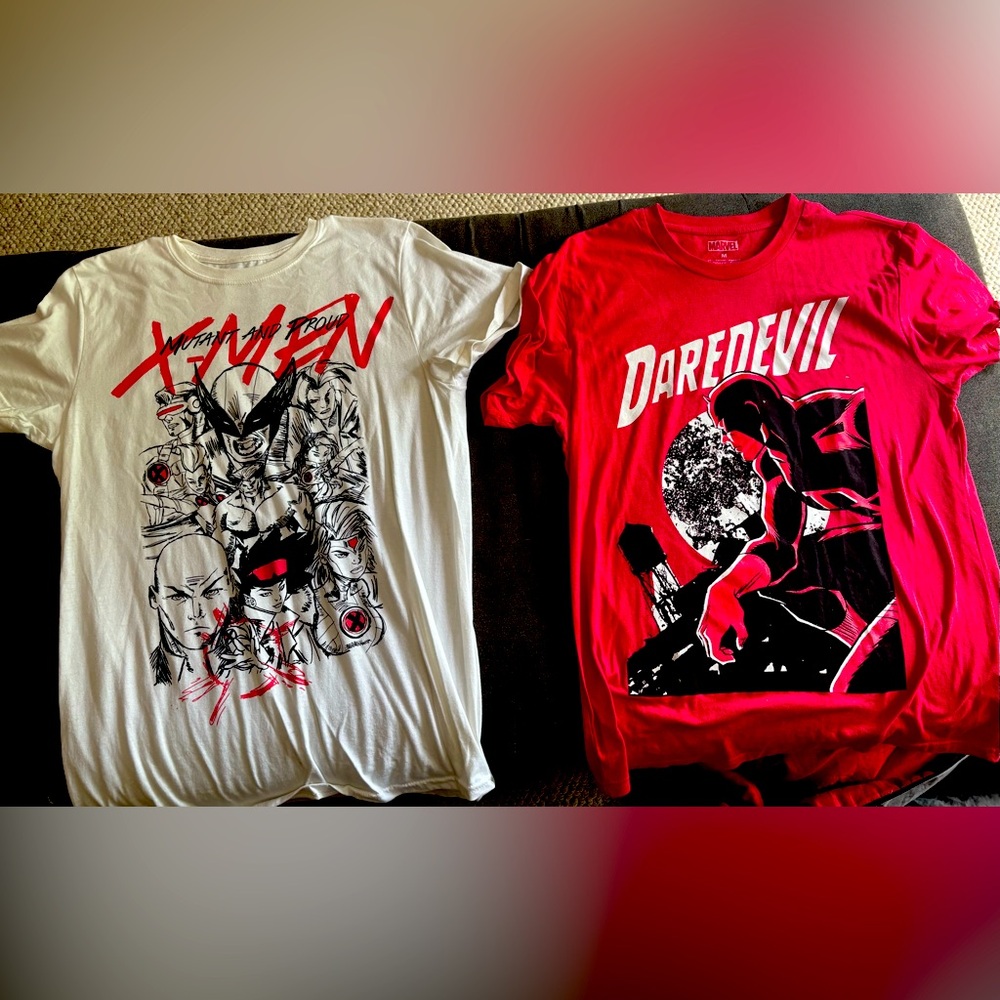 Marvel Red T-Shirt &  X-Men white shirt
